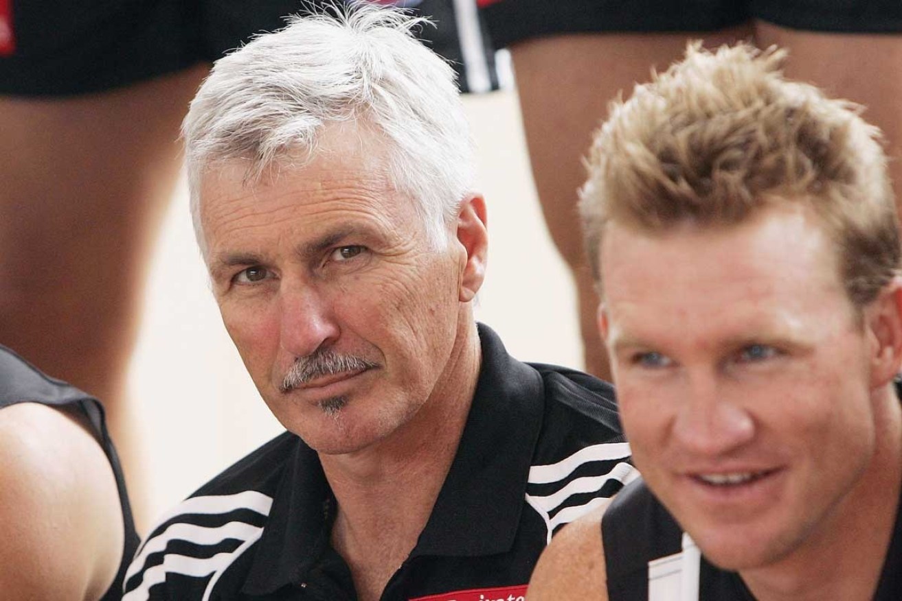 Mick Malthouse, left, and Nathan Buckley  in happier times.
