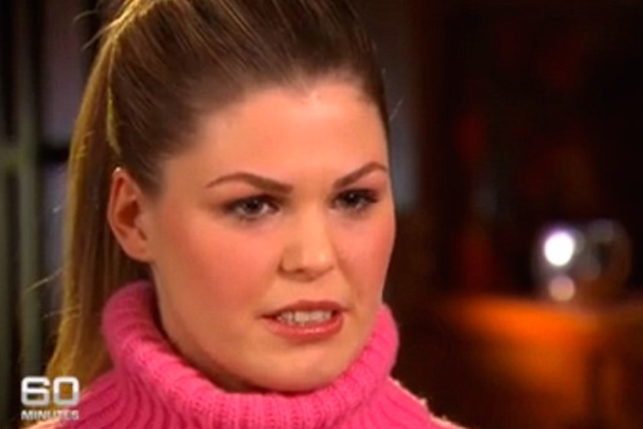A screen shot of Belle Gibson from the 60 Minutes interview. 