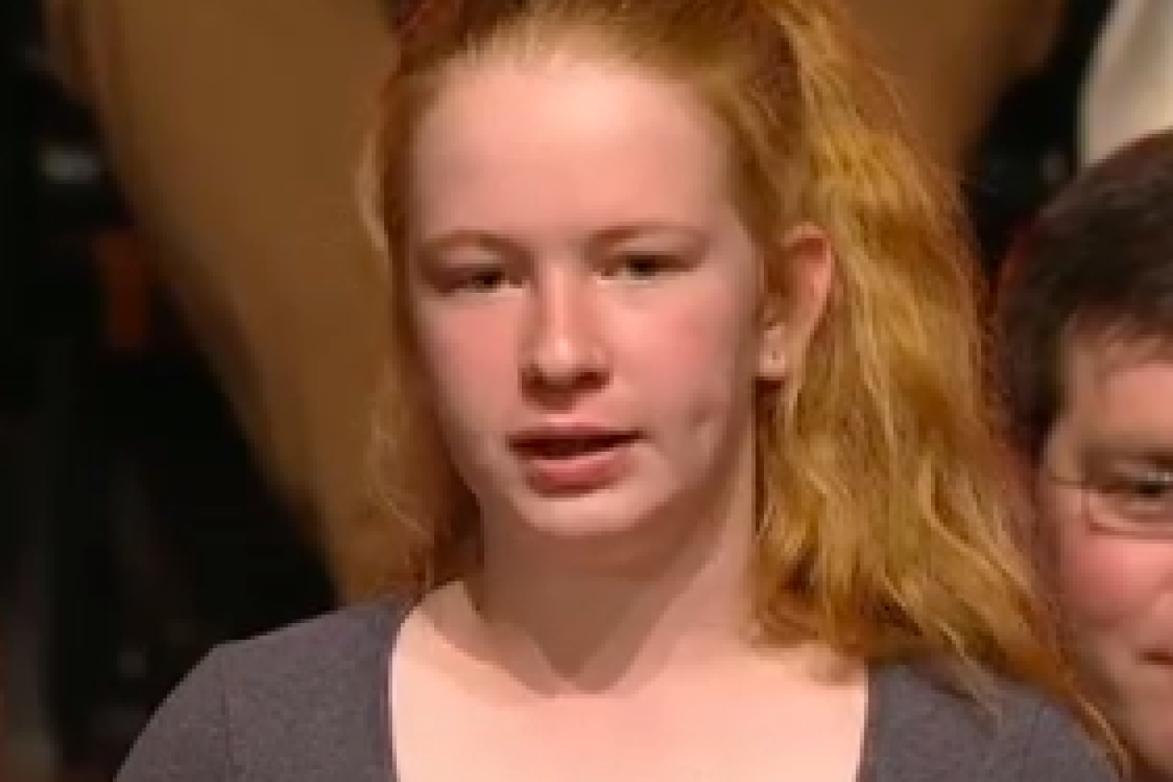 High school student Tessa asked the Labor leader about university prices. Photo: ABC