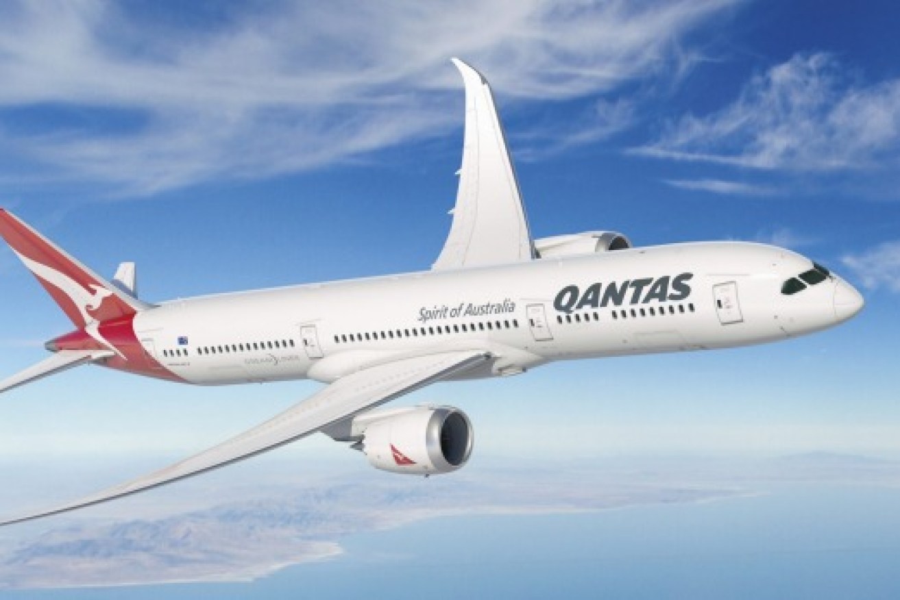 The Qantas flight landed on its third attempt at Perth Airport.