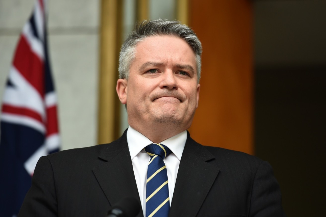 Finance Minister Mathias Cormann said the government had failed to get enough cross-bench support