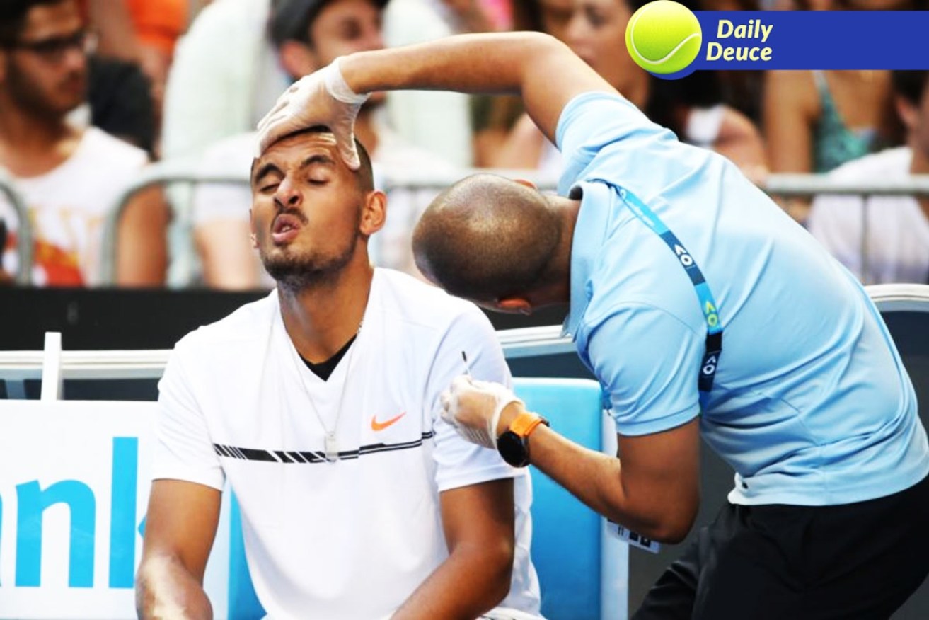 Nick Kyrgios didn't have everything his own way in his match against Gastao Elia.
