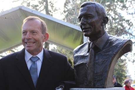 &#8216;Happy warrior&#8217; Tony Abbott&#8217;s bronze bust unveiled