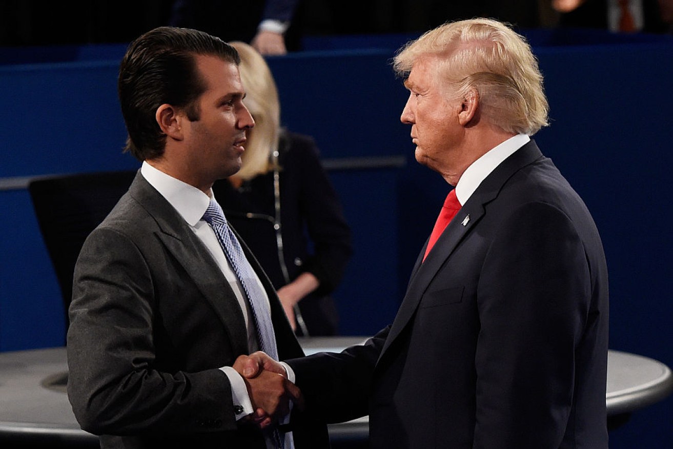 Donald Trump backed  his son throughout the affair. 