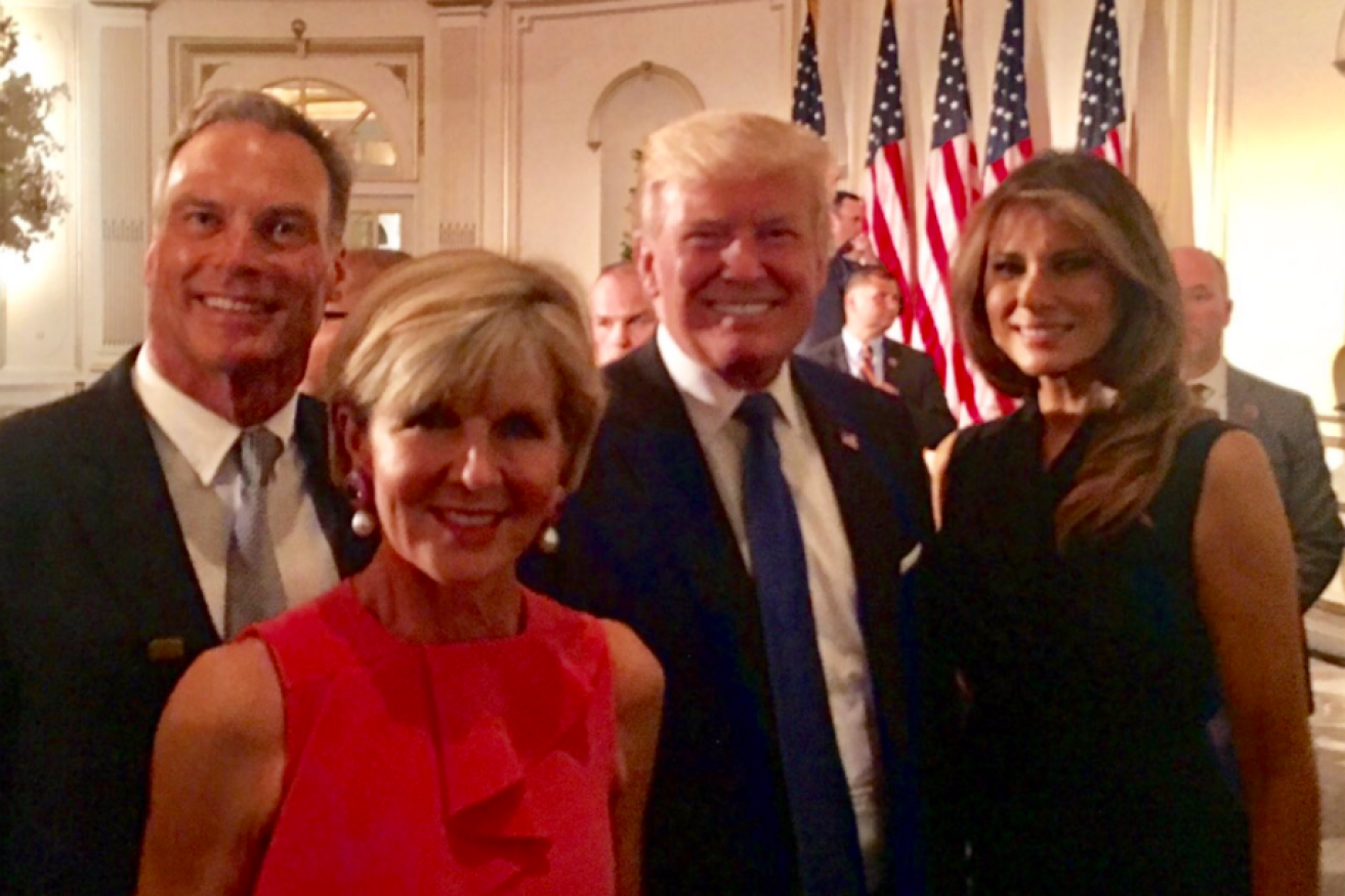 Donald Trump only talked about himself while Melania assumed Julie Bishop's boyfriend, David Panton, was the foreign minister. 