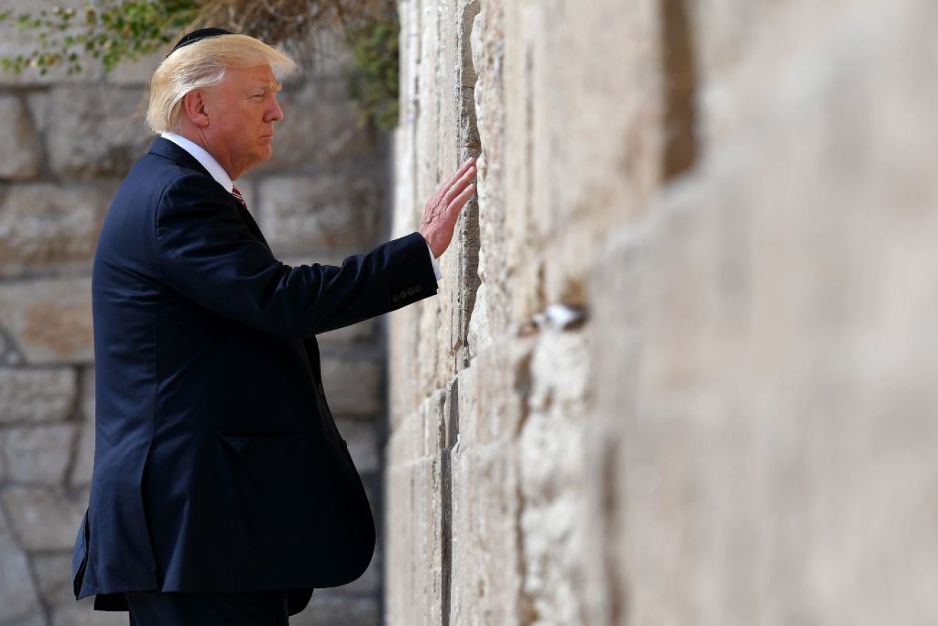 President Donald Trump visiting the Western Wall in  Jerusalem in May.