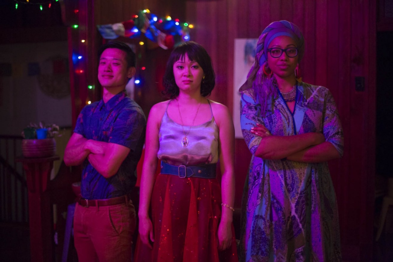 Yassmin Abdel-Magied (right) joins Michelle Law (centre) and George Zhao (left) in <i>Homecoming Queens</i>.