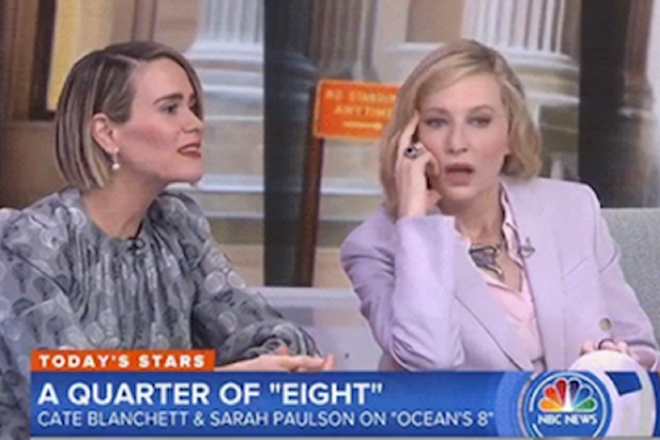 Sarah Paulson and Cate Blanchett crack each other up on US talk show Today on June 5. 