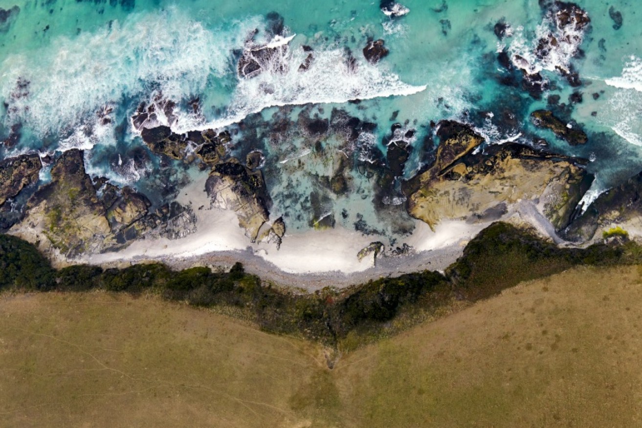 A view of the eastern coast of Tasmania near Bicheno. 