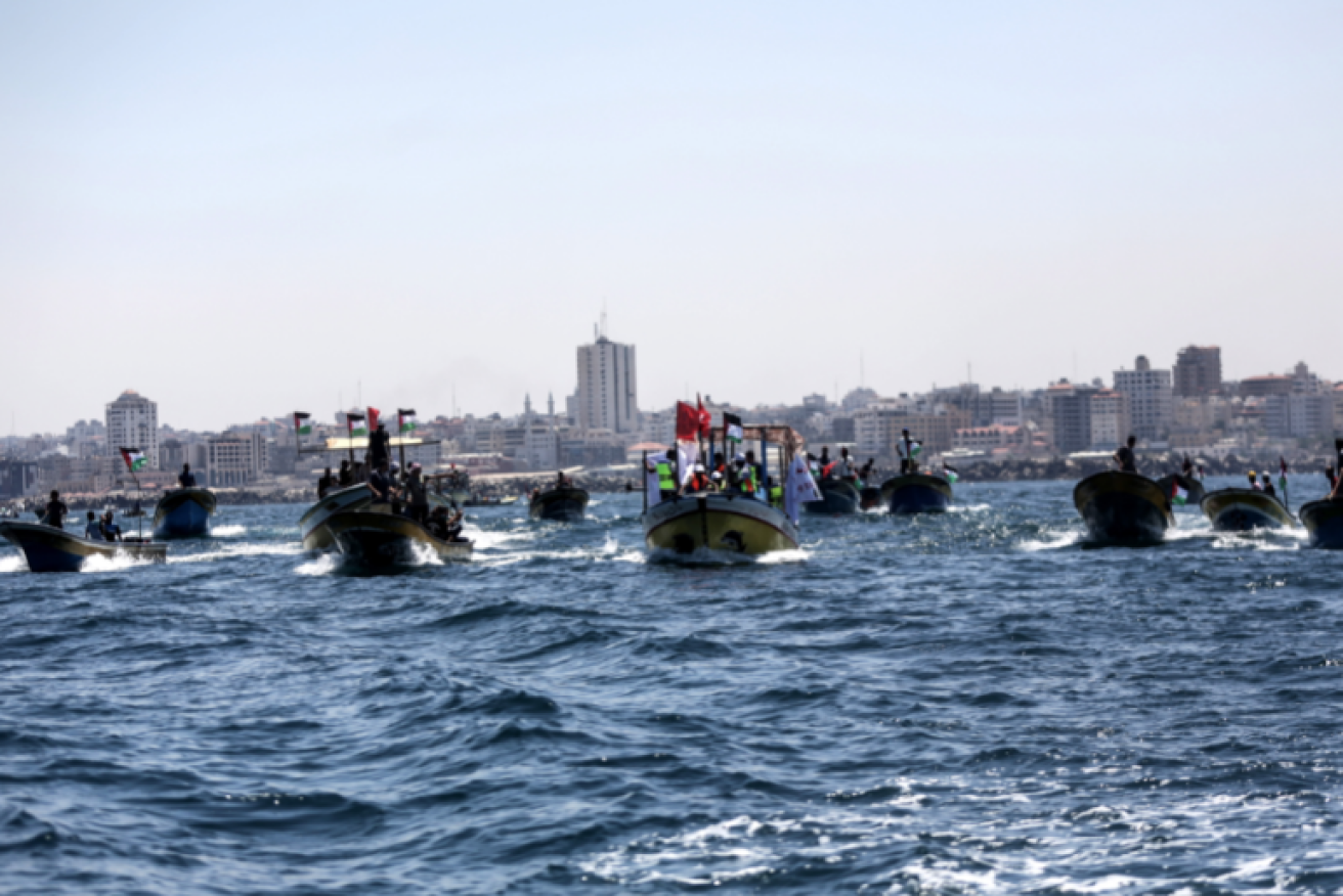 The Gaza fishing fleet sets out to challenge Israeli control of the coastal waters.