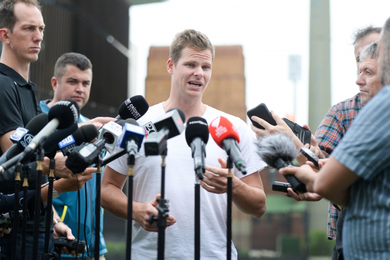 Steve Smith fronts the media in Sydney for the first time since being banned for his involvement in the ball-tampering scandal.