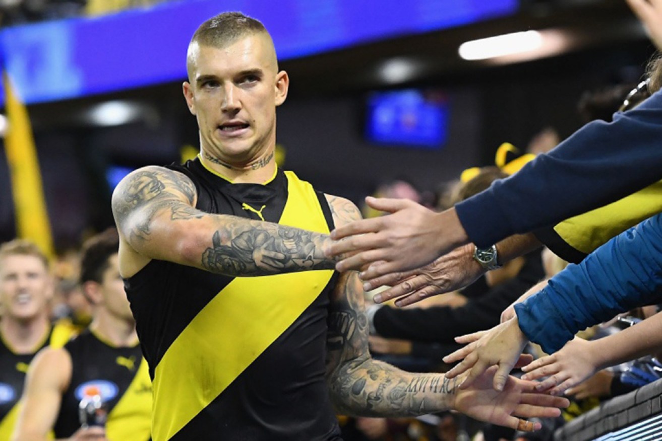 Dustin Martin is back on his feet but won't take the field again this season.