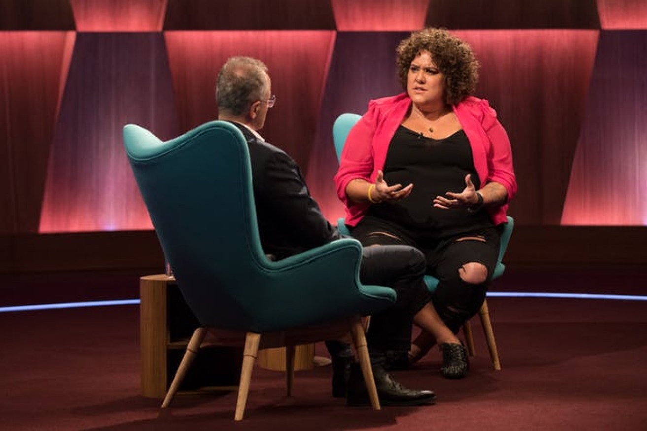 Casey Donovan talks about her catfish experience during her interview with Andrew Denton on Channel 7.