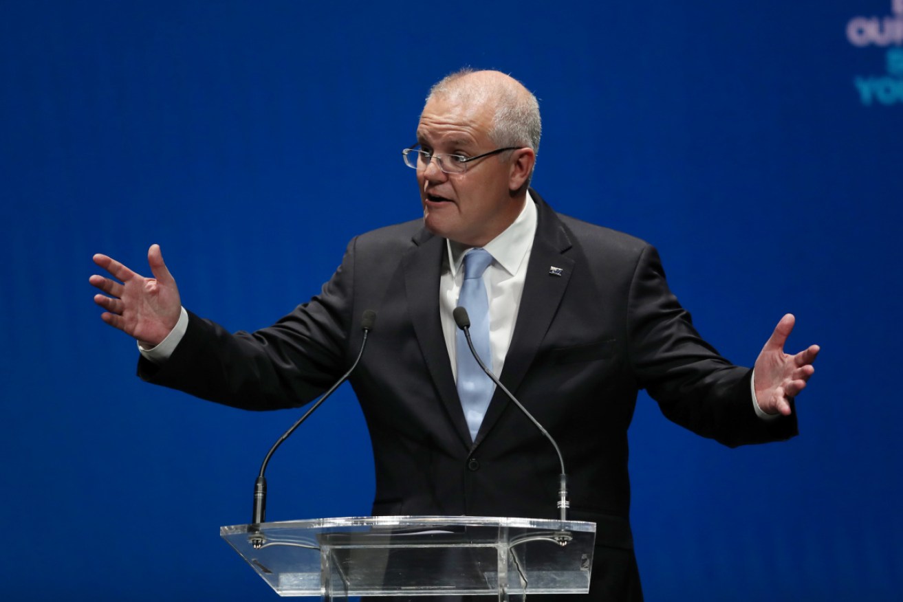 Mr Morrison during the Liberal Party campaign launch in Melbourne. 