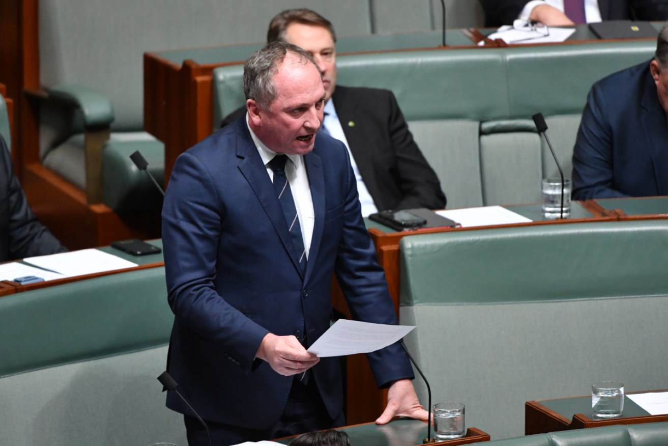 Barnaby Joyce speaks in Parliament on Thursday.