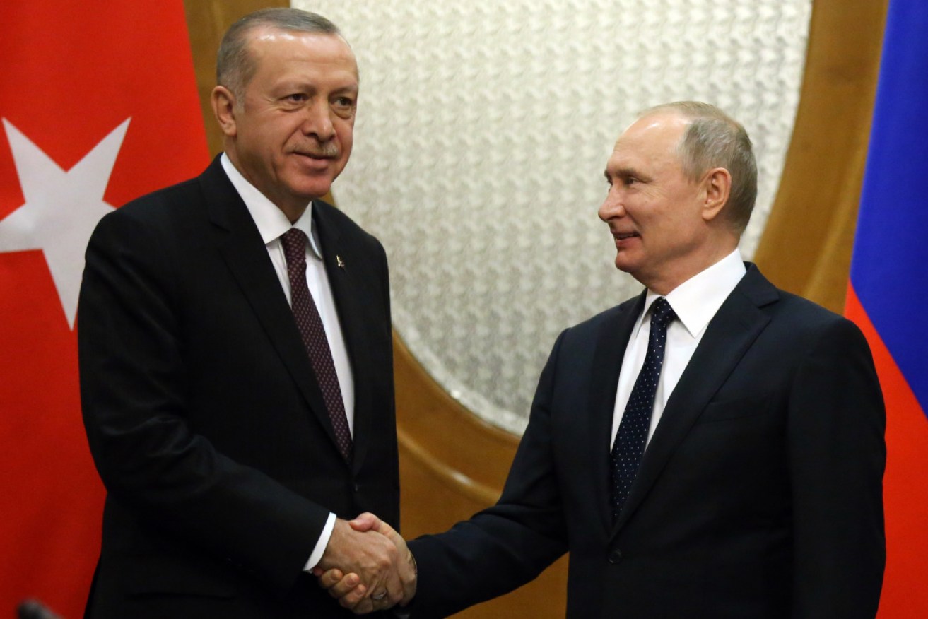 Tayyip Erdogan's foreign policy includes close ties with Russia's Vladimir Putin.