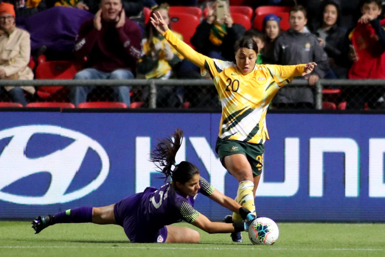 Sam Kerr and the Matildas will play February's Olympic qualifiers in Sydney. 