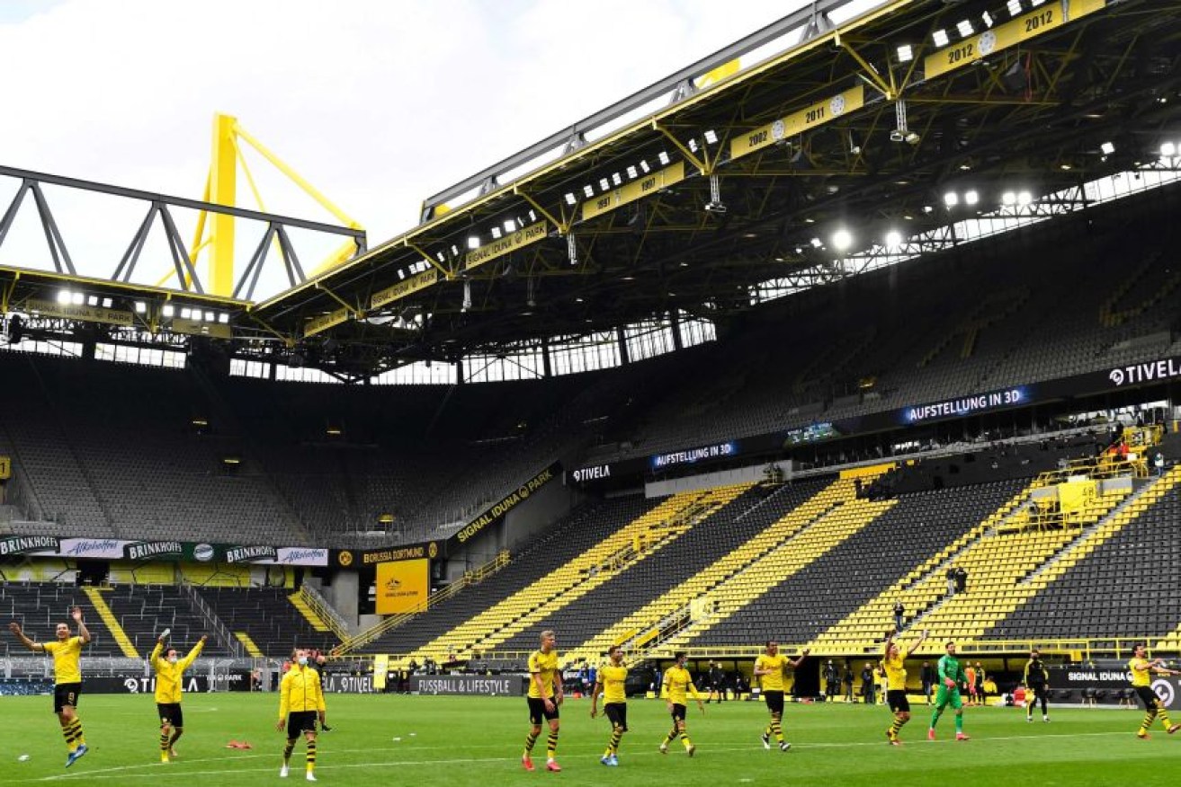 Dortmund fans have been absent from the stadium since the Bundesliga restarted, but on TV, you can still hear them.