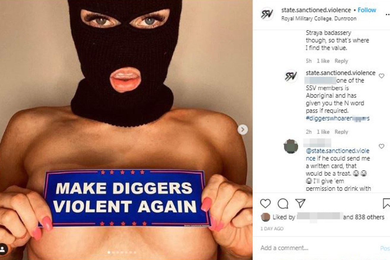 A post on the State Sanctioned Violence Instagram account calling to 'Make Diggers Violent Again.'