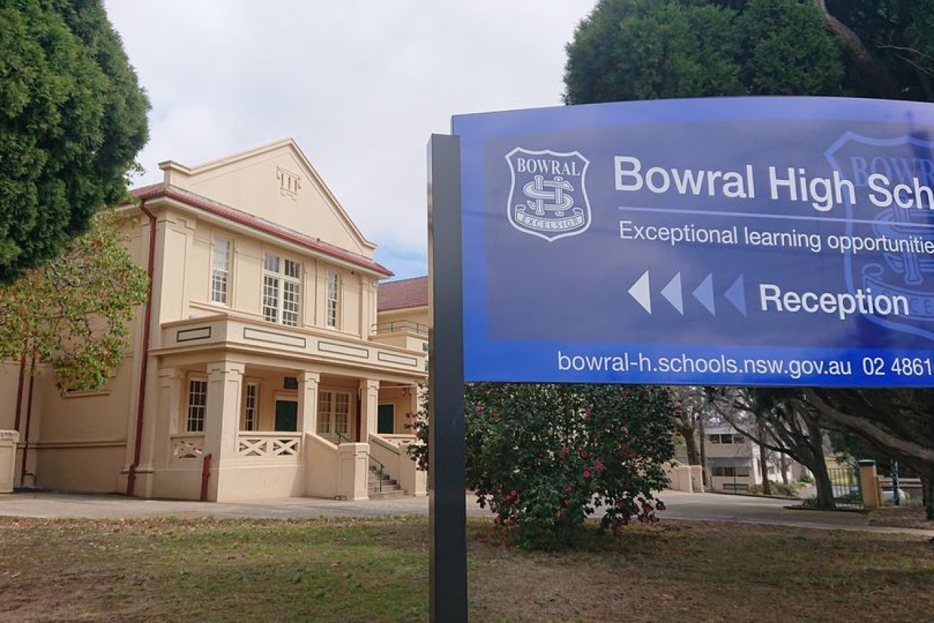 Bowral High School was one of at least 10 schools evacuated on Wednesday. 