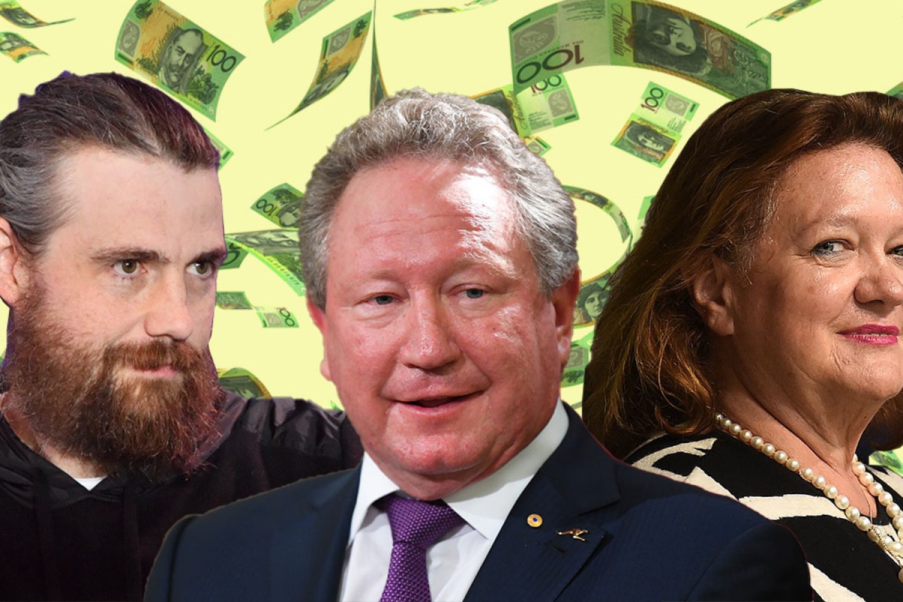 Australia's most prominent billionaires saw their personal wealth increase rapidly in the second half of 2020.