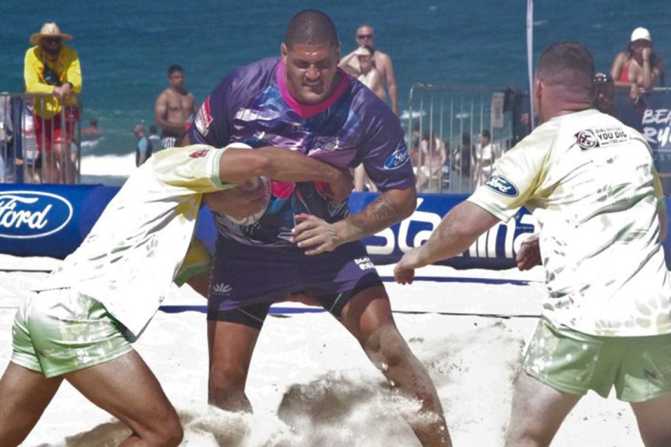 Former rugby league international Willie Mason took part in the Beach 5s tournament in Newcastle.