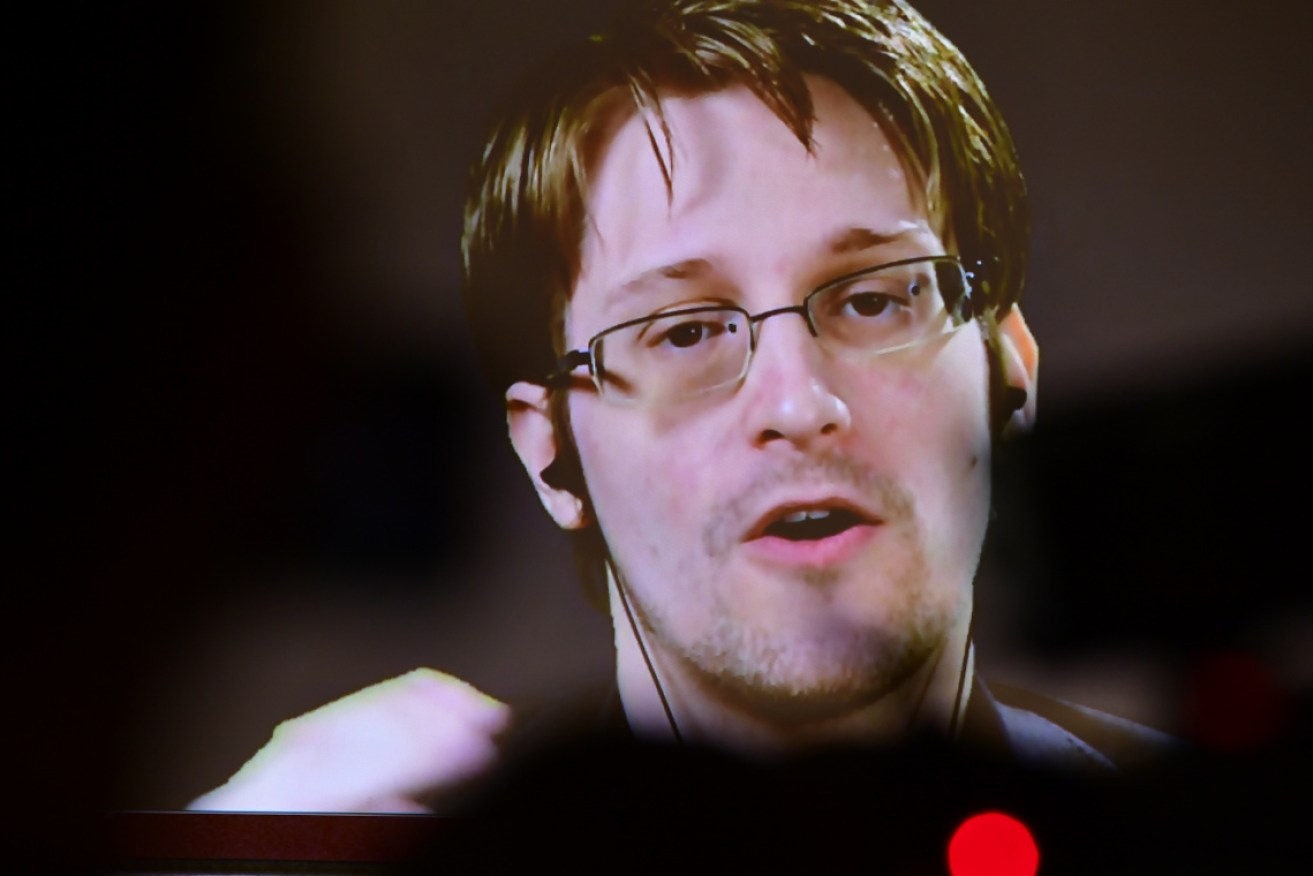 Whistleblower Edward Snowden broadcast live from asylum in Russia in 2017.
