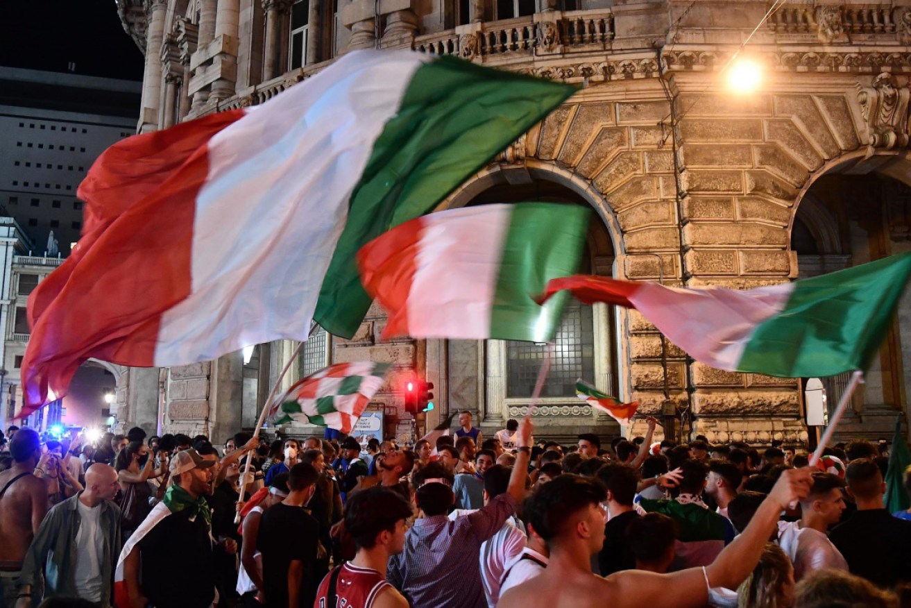 Police are keeping an eye on whether exuberant Italy fans.