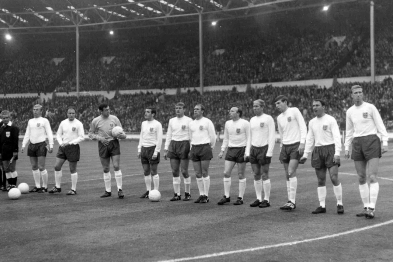 Former Liverpool striker and 1966 England World Cup hero Roger Hunt (sixth left) has died at age 83.