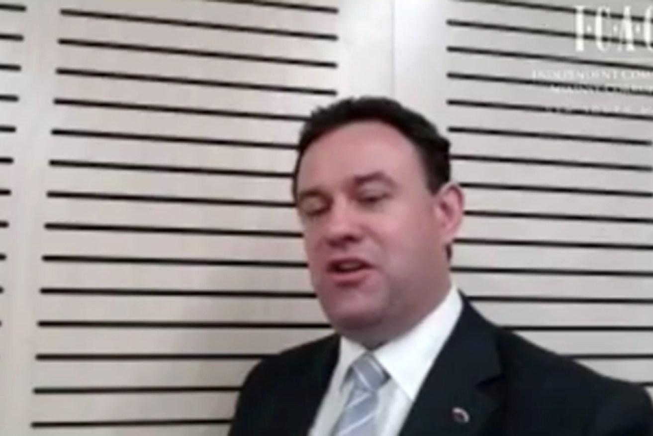 NSW deputy Liberal leader Stuart Ayres appeared at ICAC by videolink on Friday.