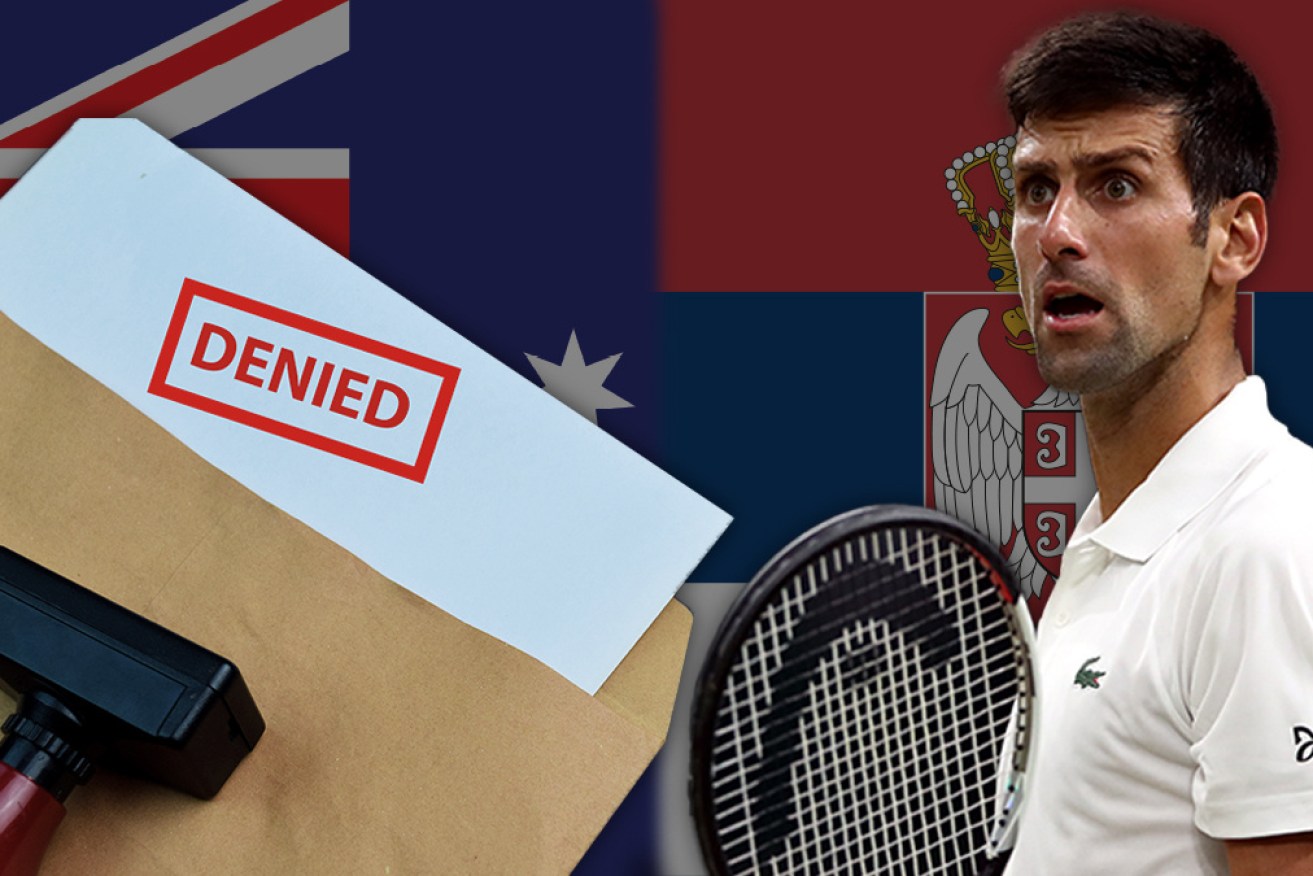Novak Djokovic's visa has been denied ahead of the Australian Open.