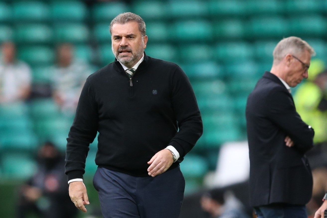 Celtic coach Ange Postecoglou has watched his side move closer to a trophy treble.