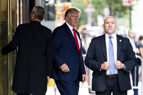 Donald Trump arrives to testify in New York business probe