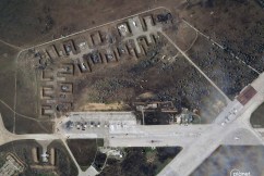 Images show devastation at Crimea air base