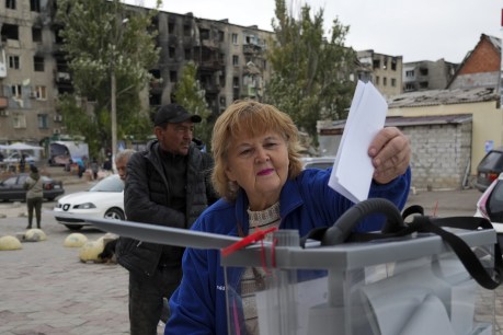 Polls dismissed as ‘null and worthless’ as Russia prepares to annex occupied Ukraine