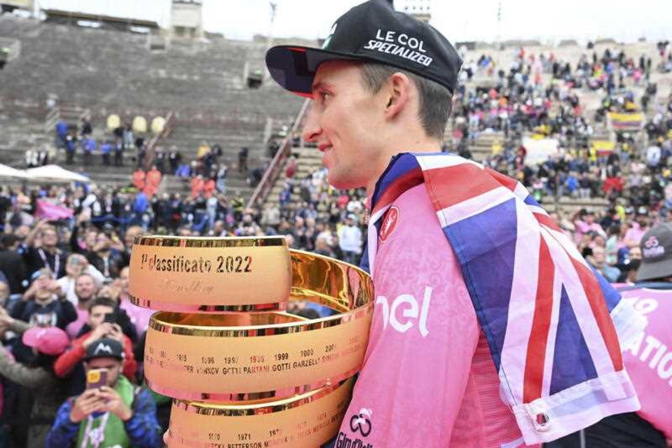 Giro d'Italia winner Jai Hindley has won the Australian cyclist of the year award.