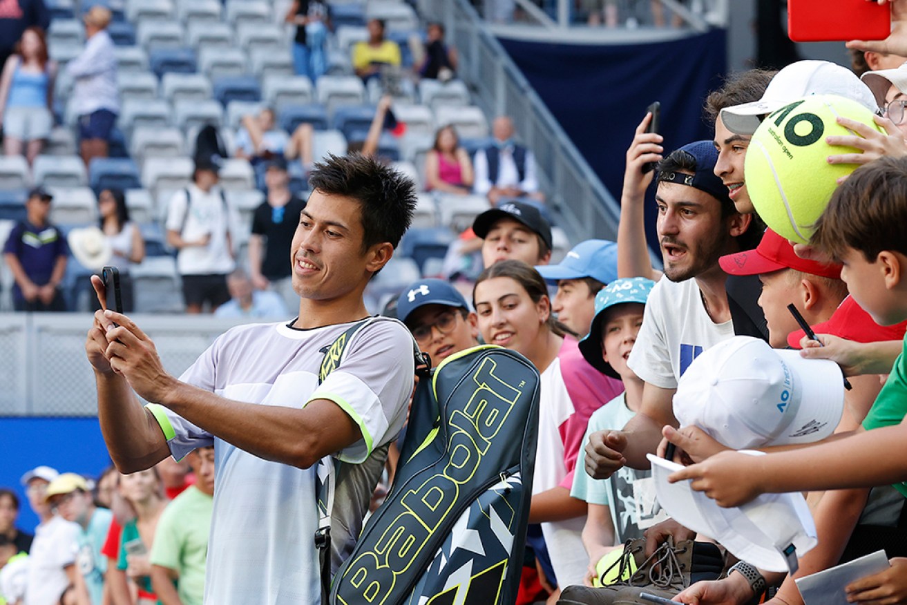 Jason Kubler's win was popular with fans at Melbourne Park on Monday. 