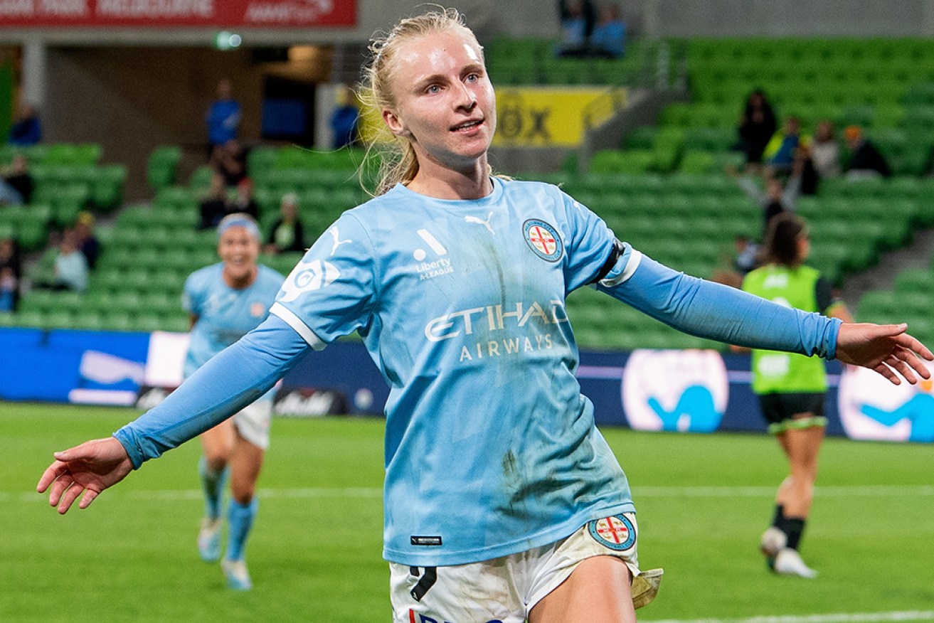 Holly McNamara had a star turn in Melbourne City's 3-3 ALW draw with Canberra on Sunday. <i>Photo: AAP</i> 
