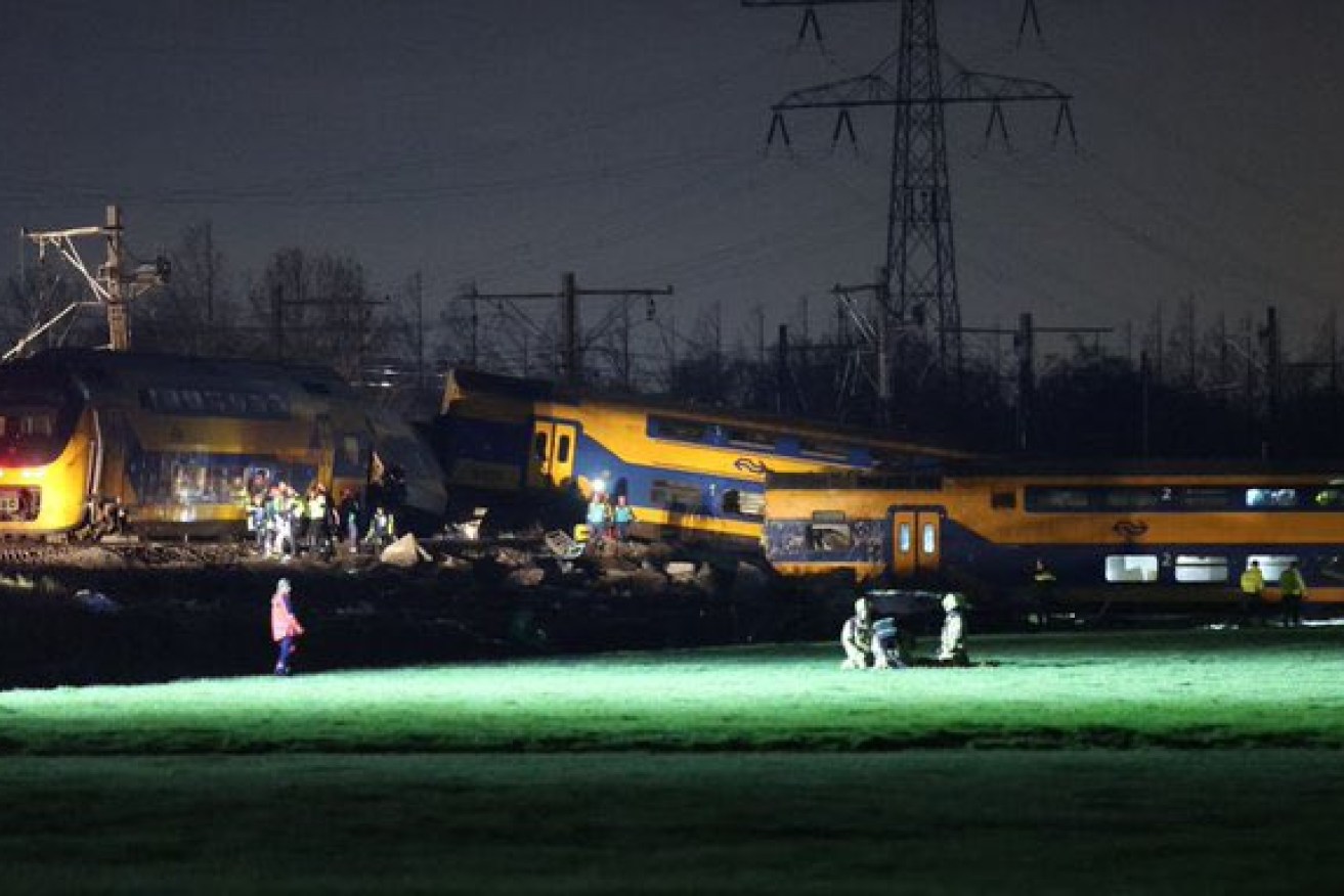 A double-decker passenger train derailed during an overnight service in the Netherlands. 