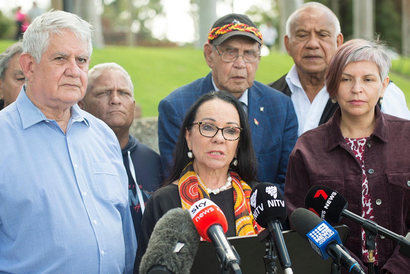 Indigenous Australians Minister Linda Burney (centre) says the Voice will help community outcomes. <i>Photo: AAP</i>