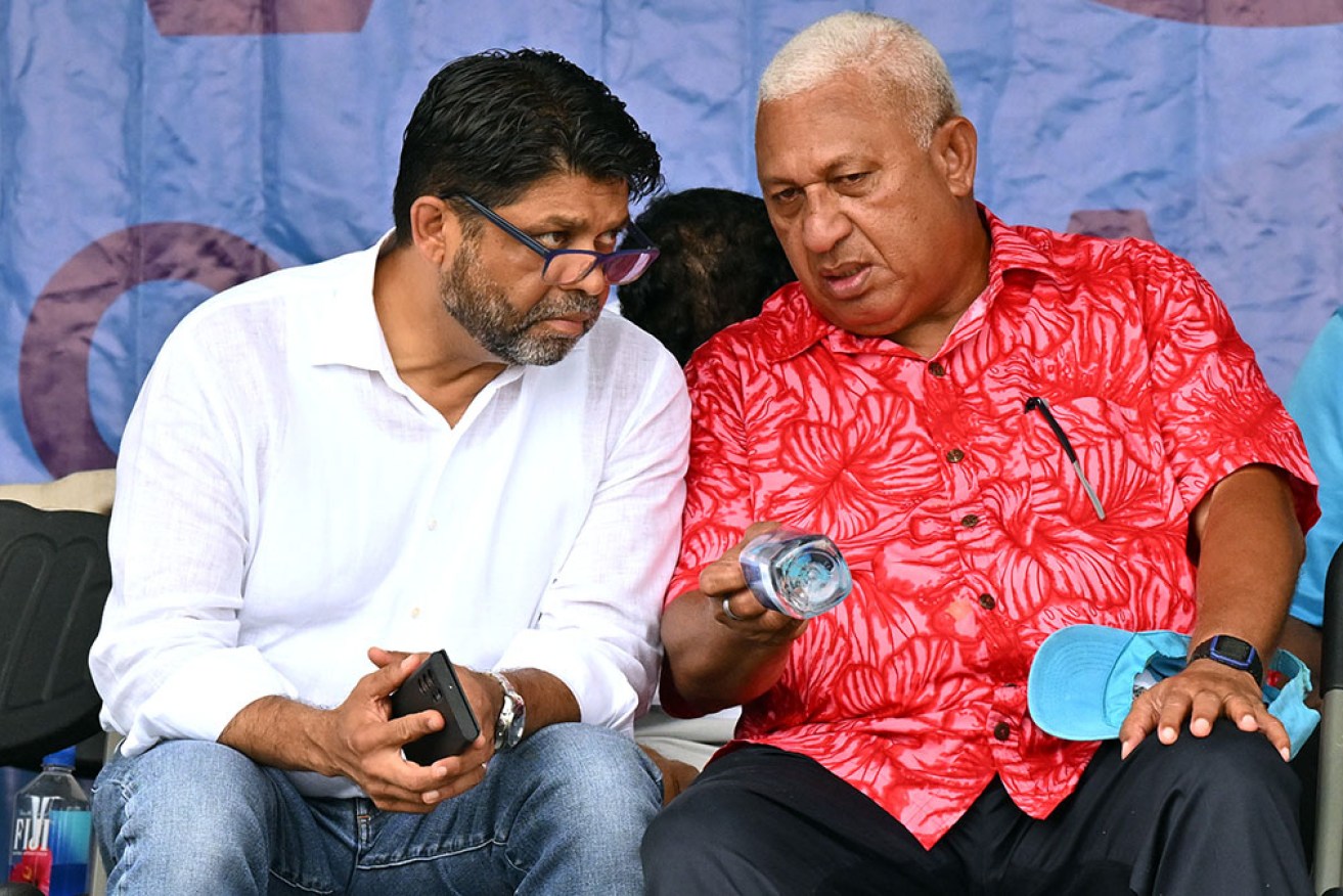 Fiji’s ex-attorney-general Aiyaz Sayed-Khaiyum, with ex-PM Frank Bainimarama, is in custody and will face a Suva court. 