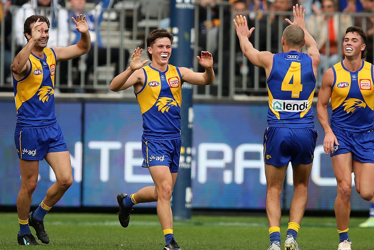 West Coast ended its club record 16-match losing streak with a narrow win over North Melbourne on Sunday. 