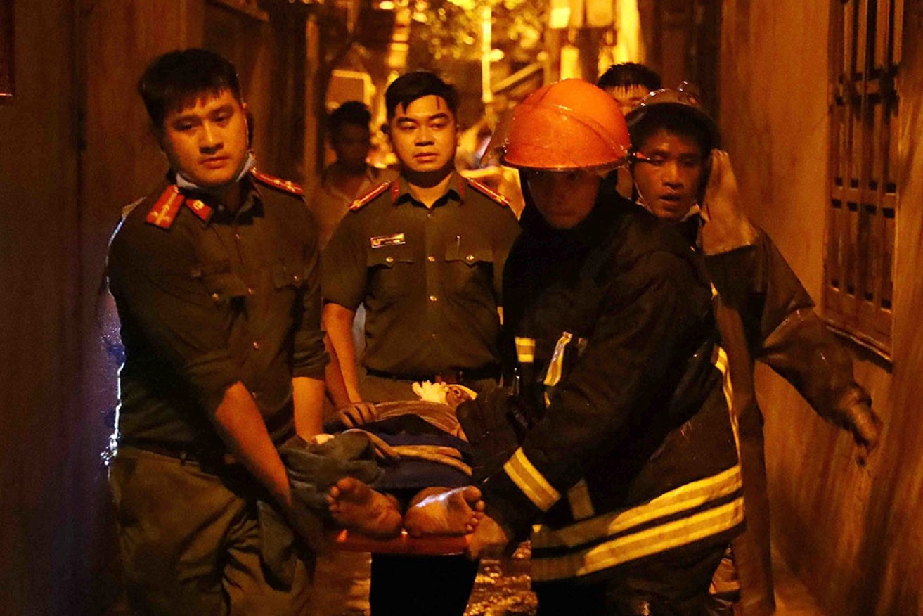 Dozens of people have died after fire broke out in a nine-storey apartment building in Hanoi city.