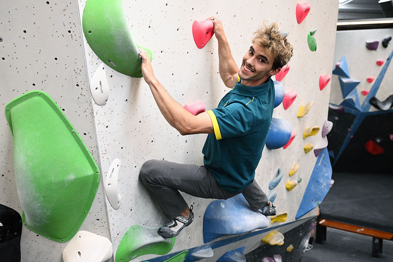 Aussie sport climber Campbell Harrison is thrilled to be preparing for his first Olympics. 