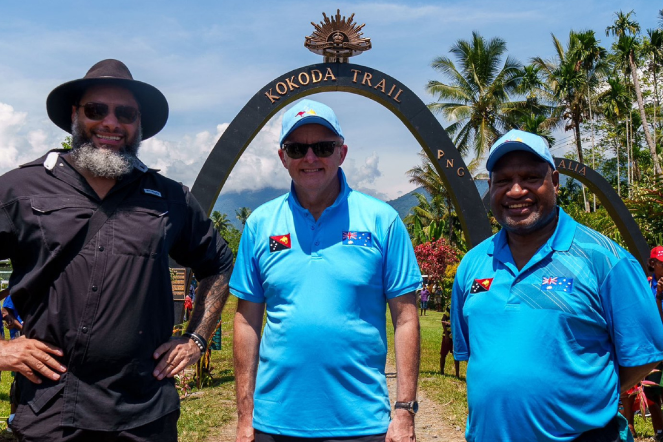 Anthony Albanese and PNG Prime Minister James Marape are on the final leg of their walk.
