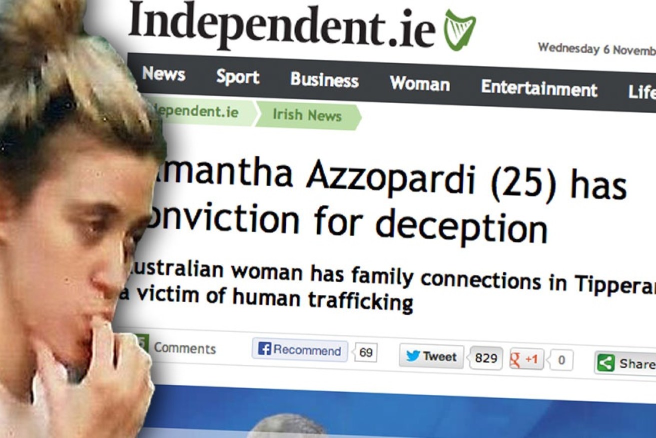 Samantha Azzopardi made headlines in Ireland when another of her scams came unstuck. Now she has been up to her old tricks in Sydney. <i>Photo: AAP</i>