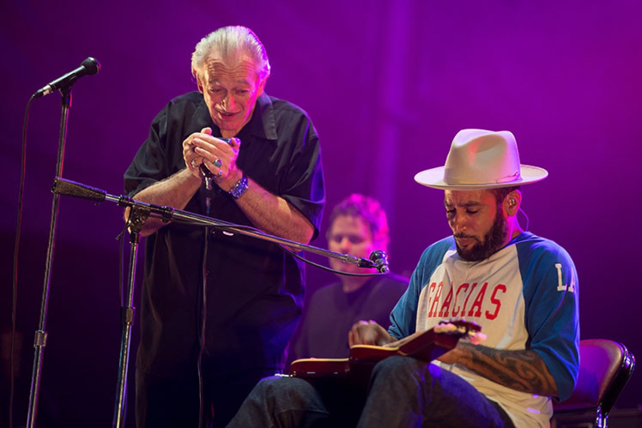 Ben Harper (right) and Charlie Musselwhite team up for a blues beauty.