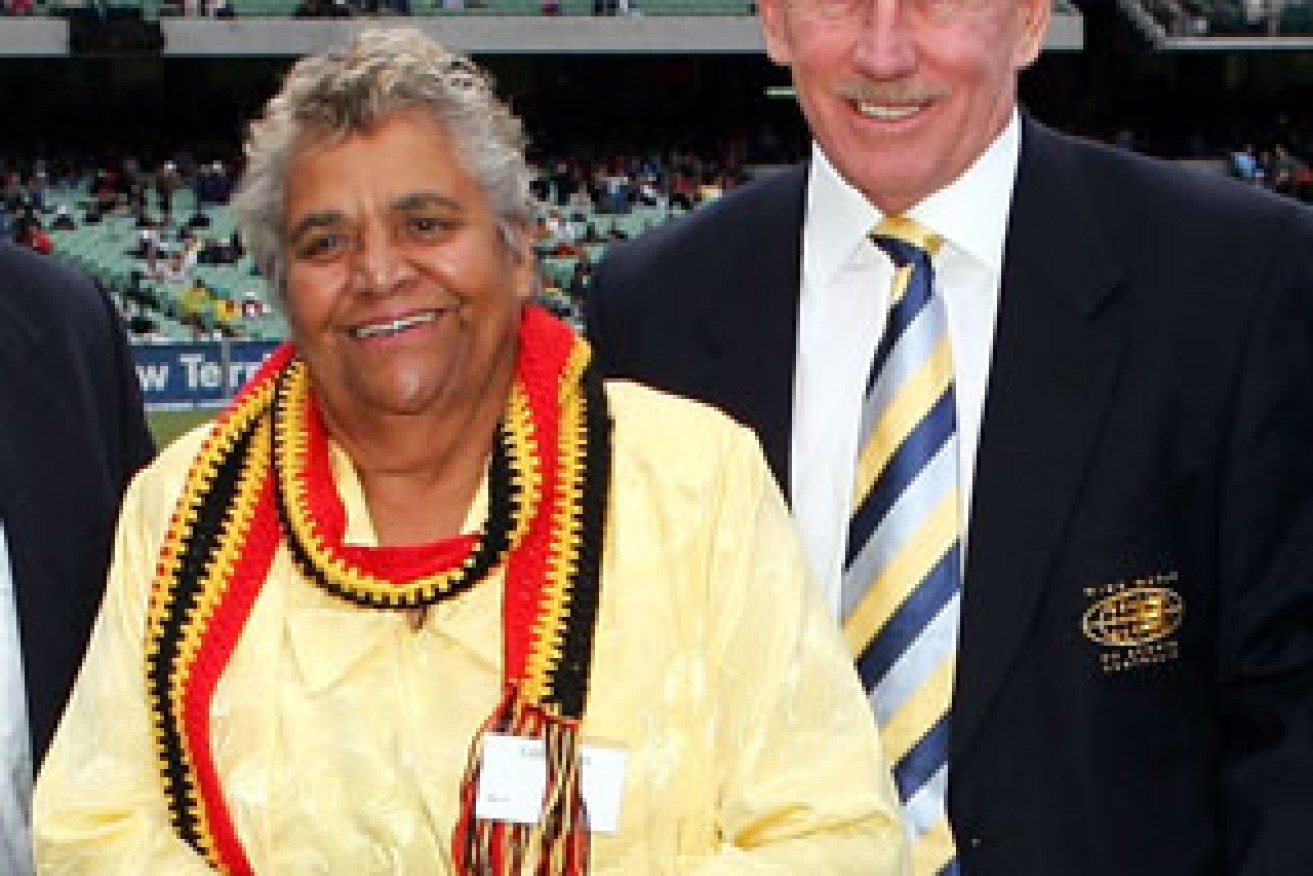 Ian Chappell with Faith Thomas, a cricketing pioneer. Photo: Getty