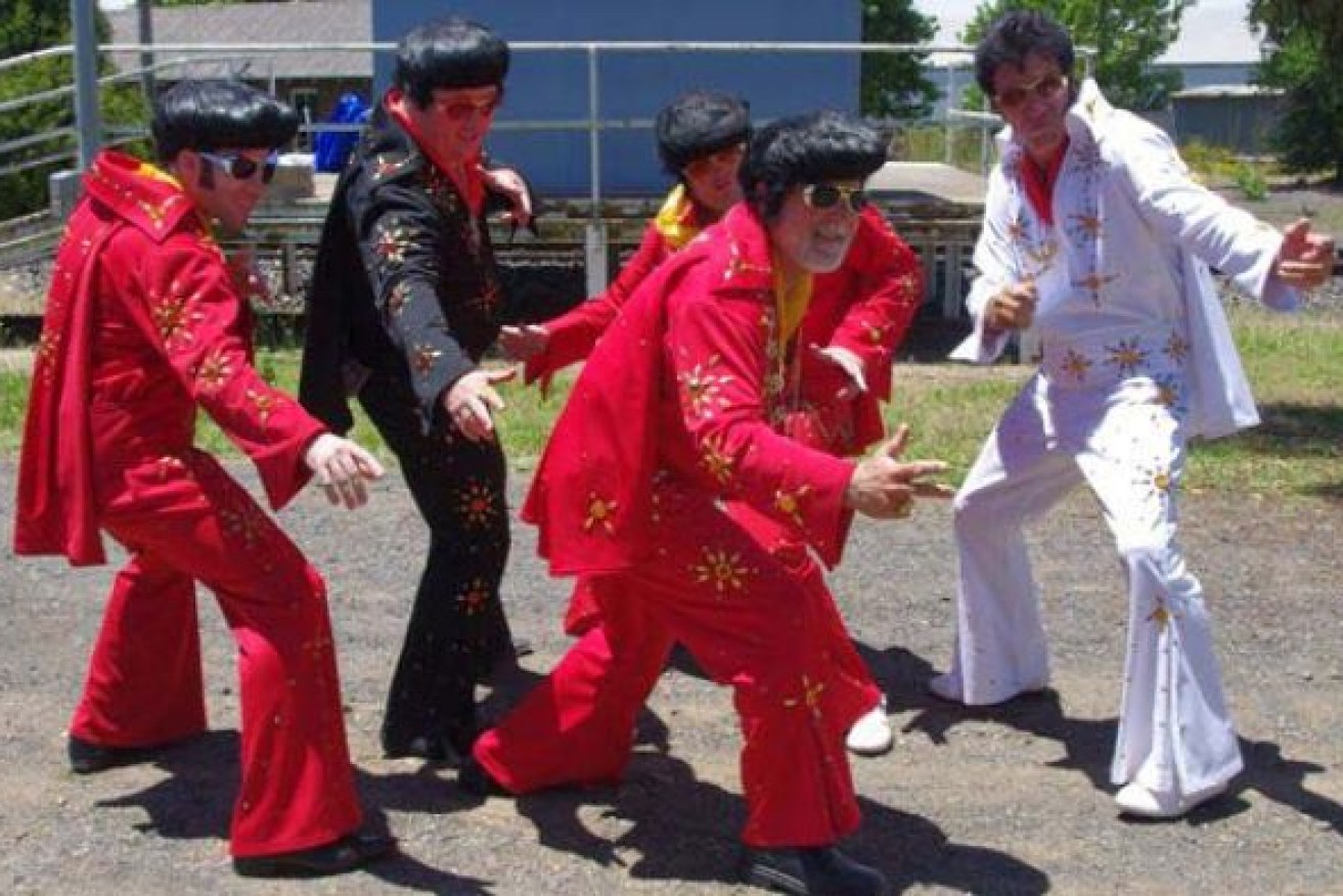 Like every other year since Parkes became a magnet for Elvis fans, the town is once again awash with sequin jumpsuits, greased hair and reverence for The King. <i>Photo: AAP</i>