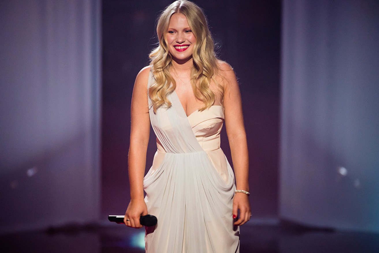 Australian-born songbird Anja Nissen, shown here in 2014 on The Voice, will represent represent Denmark in this year's Eurovision contest.